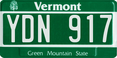 VT license plate YDN917