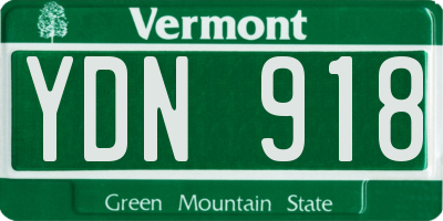 VT license plate YDN918