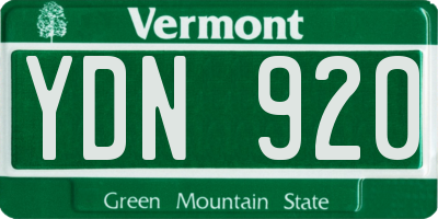 VT license plate YDN920