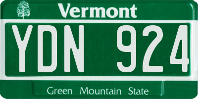 VT license plate YDN924
