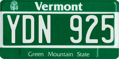 VT license plate YDN925