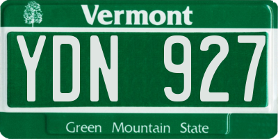 VT license plate YDN927