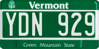 VT license plate YDN929