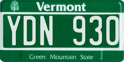 VT license plate YDN930