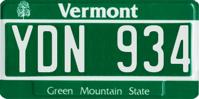 VT license plate YDN934