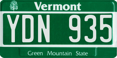 VT license plate YDN935