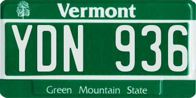 VT license plate YDN936