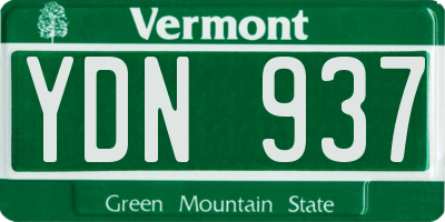 VT license plate YDN937