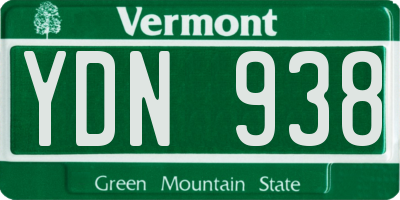 VT license plate YDN938