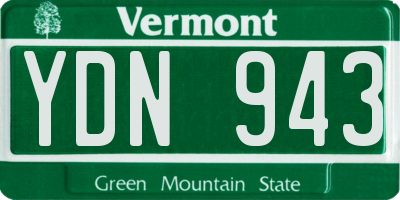 VT license plate YDN943