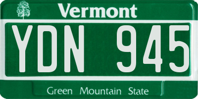 VT license plate YDN945