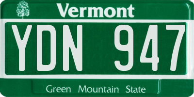 VT license plate YDN947