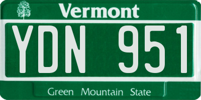 VT license plate YDN951