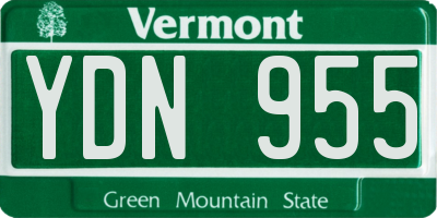 VT license plate YDN955