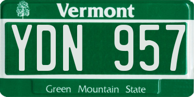 VT license plate YDN957