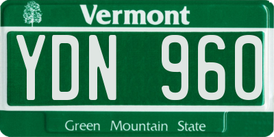 VT license plate YDN960