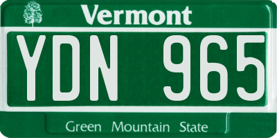 VT license plate YDN965