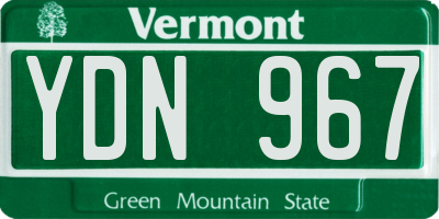 VT license plate YDN967