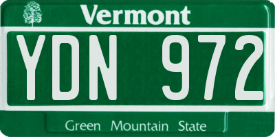 VT license plate YDN972