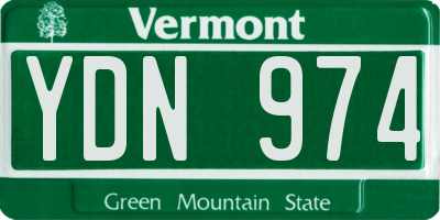 VT license plate YDN974