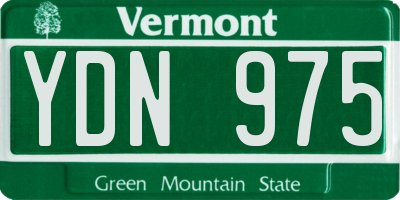 VT license plate YDN975