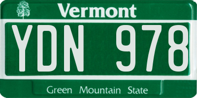 VT license plate YDN978