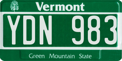 VT license plate YDN983