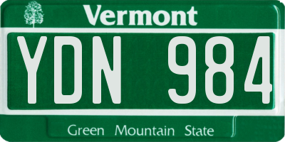 VT license plate YDN984