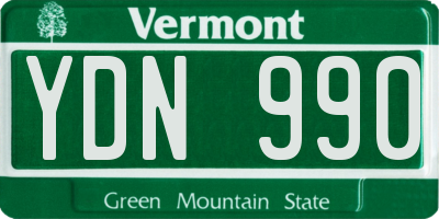 VT license plate YDN990
