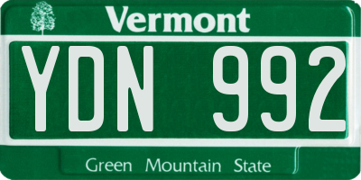 VT license plate YDN992
