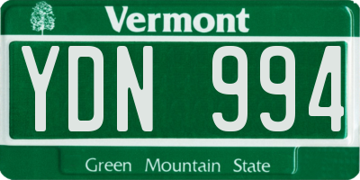 VT license plate YDN994