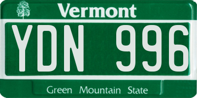 VT license plate YDN996