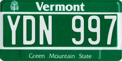 VT license plate YDN997