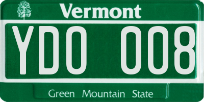 VT license plate YDO008