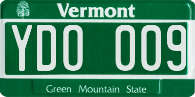 VT license plate YDO009