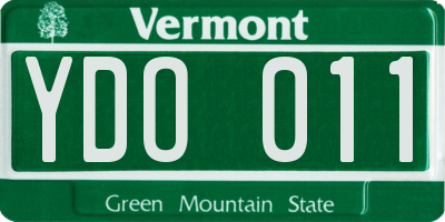 VT license plate YDO011