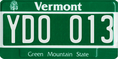 VT license plate YDO013