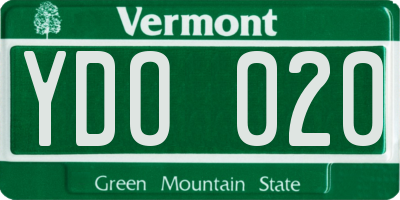 VT license plate YDO020
