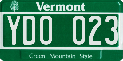 VT license plate YDO023