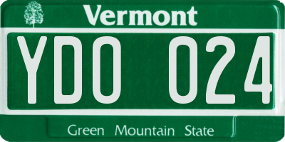 VT license plate YDO024