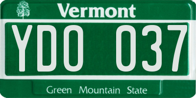 VT license plate YDO037