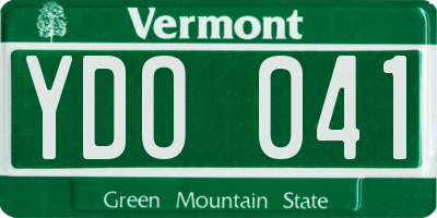 VT license plate YDO041
