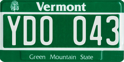 VT license plate YDO043