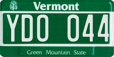 VT license plate YDO044