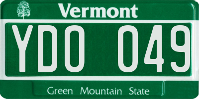 VT license plate YDO049
