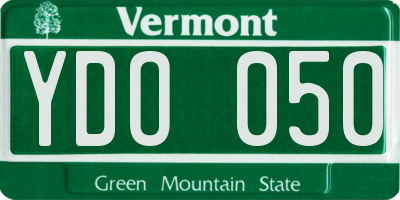 VT license plate YDO050
