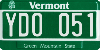 VT license plate YDO051