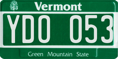 VT license plate YDO053