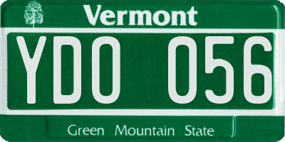 VT license plate YDO056