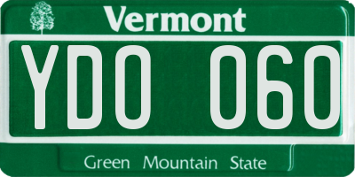 VT license plate YDO060